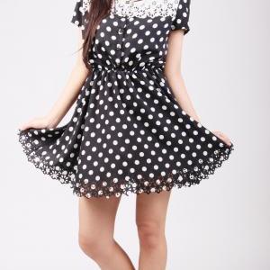 Althea Cut-out Polka Dots Dress